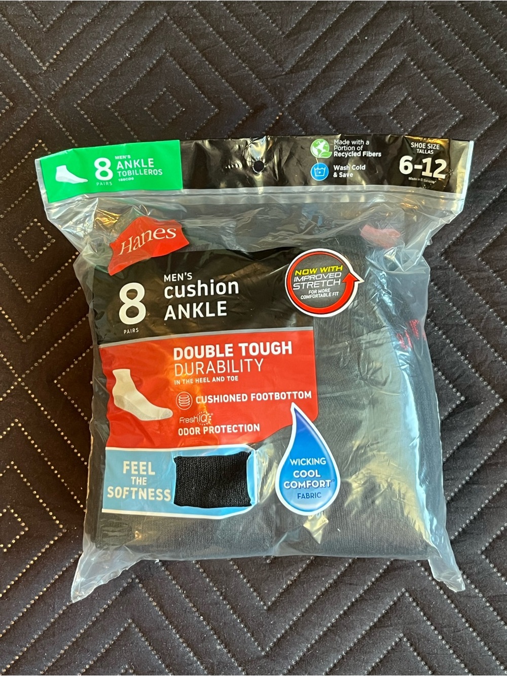 8 Hanes ankle socks NWT